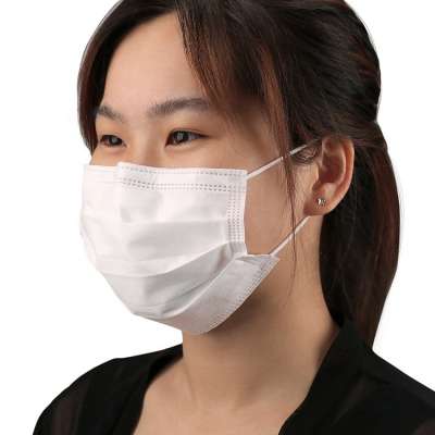 White 3 ply disposable face mask with elastic earloop Protective Masks Disposable Masks Civilian