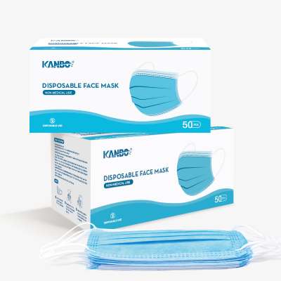 Personal Protective Use Blue Color 3 ply Disposable Mask